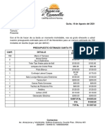 Presupuesto Estimado 27 de Noviembre Santa Fe