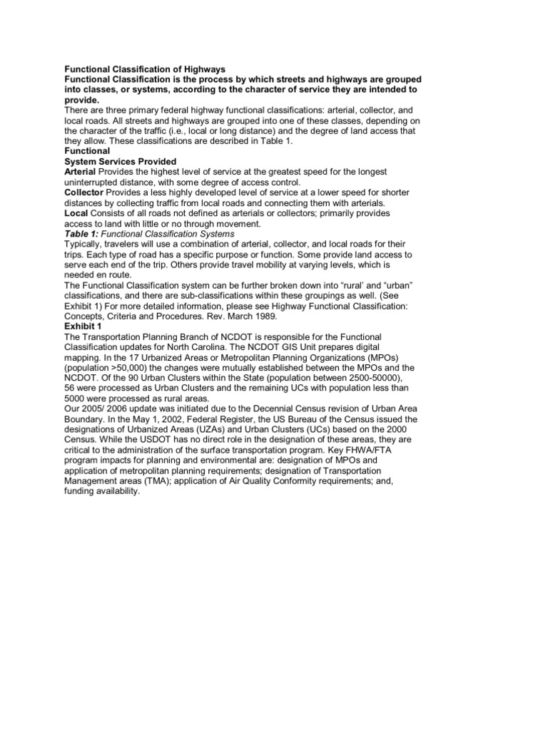 Roadway Classification Overview | PDF | Road | Road Surface