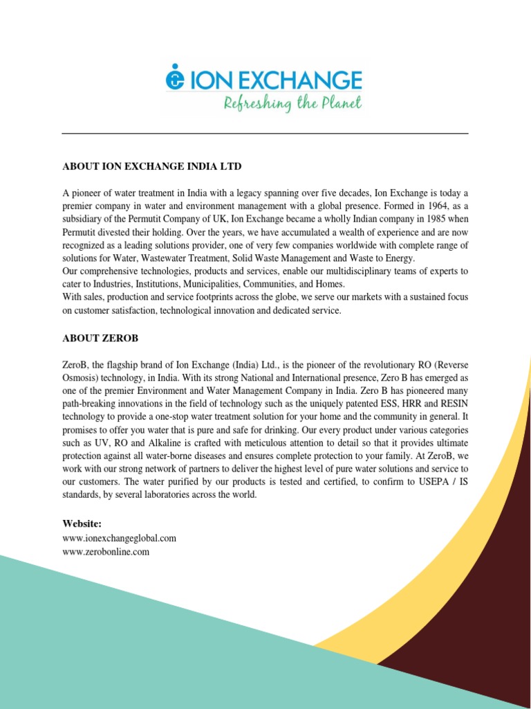 About Ion Exchange India LTD PDF