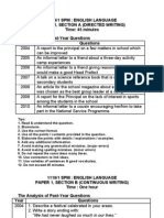 SPM Analysis (English, Paper 1) 2004-2010