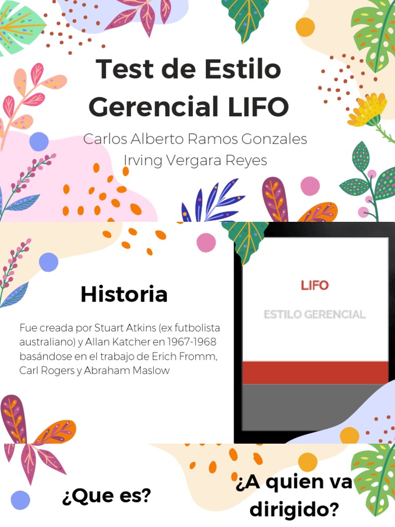 Test Gerencial LIFO: Evaluación de Estilos | PDF | Sicología