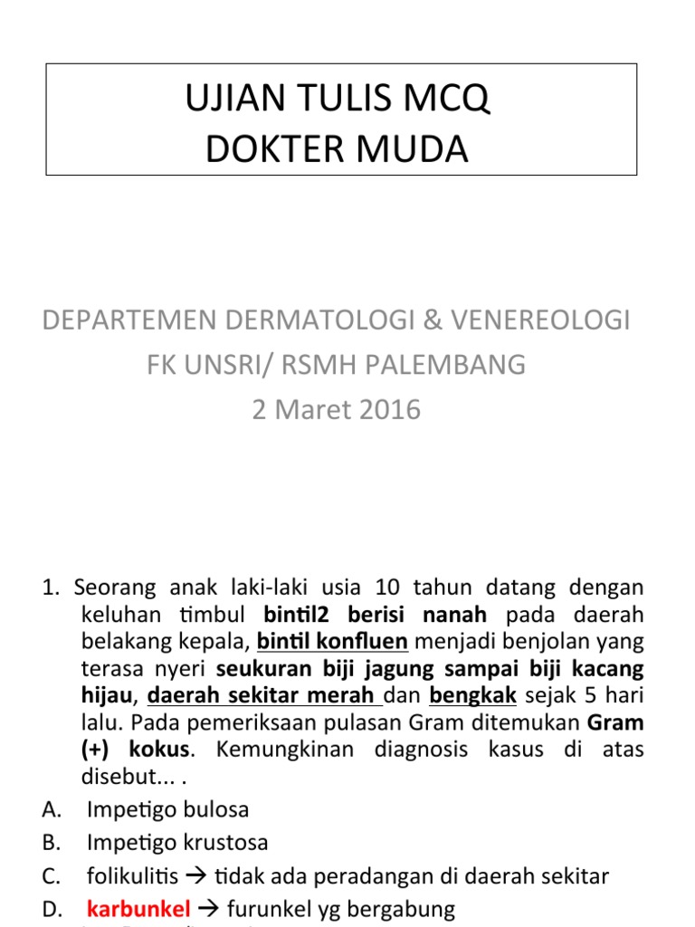 ! Soal Koas 2 Mar 2016 Sudah Dijawab PDF