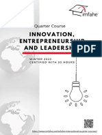 Innovation, Entrepreneurship and Leadership Quarter Course - Winter 2023