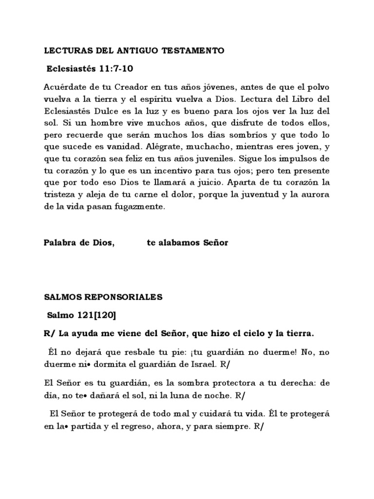 Lecturas para Quinceañeras: Antiguo Testamento | PDF | Amor | Dios