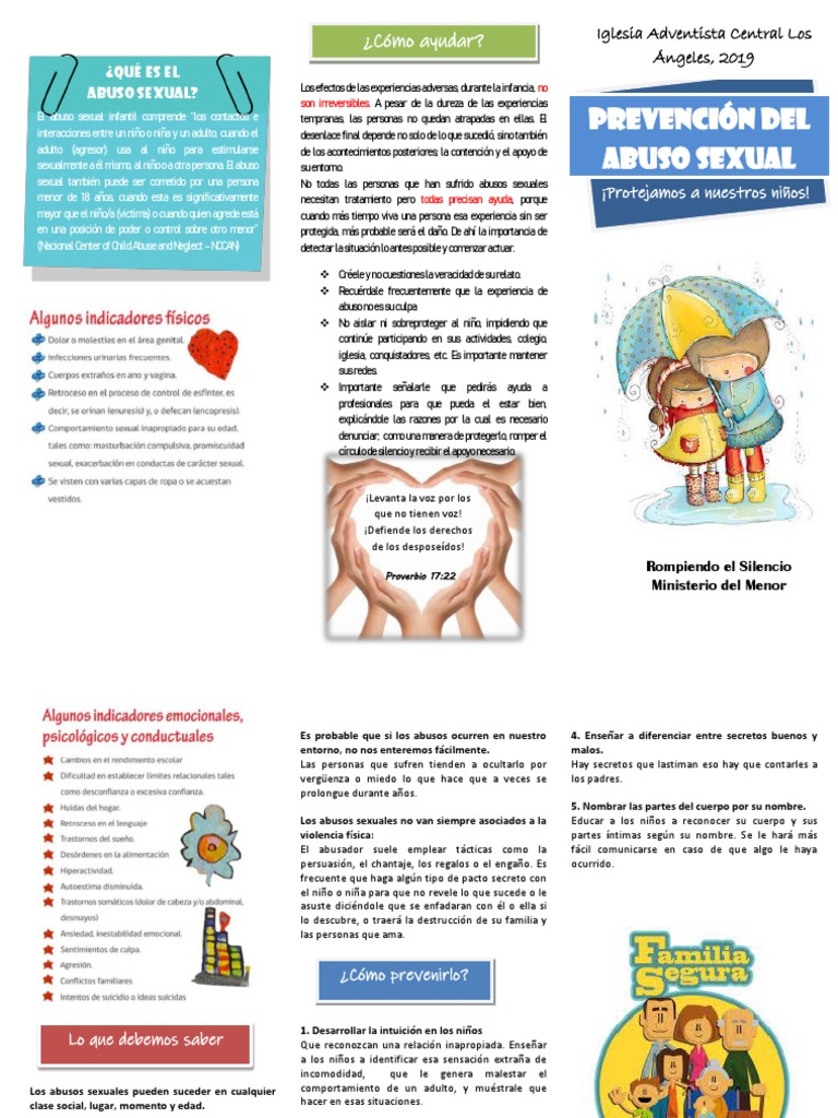 Triptico Prevencion Abuso Sexual | PDF | Abuso Sexual Infantil | Abuso ...