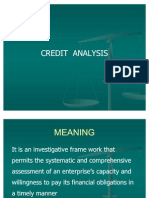 Credit Analysis- Meaning Etc