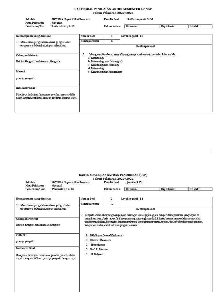 Format kartu soal pilihan ganda xii th 2022 pdf
