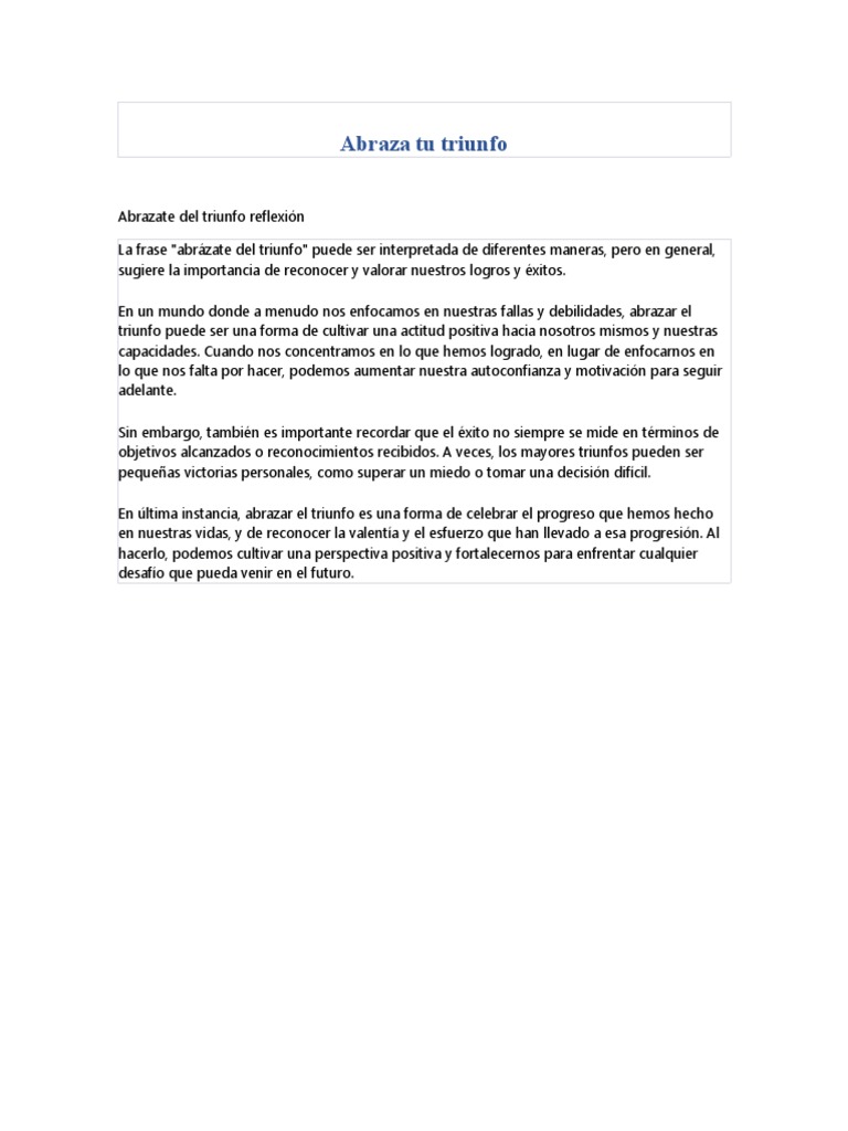 Abraza tus logros y celebra el éxito | PDF