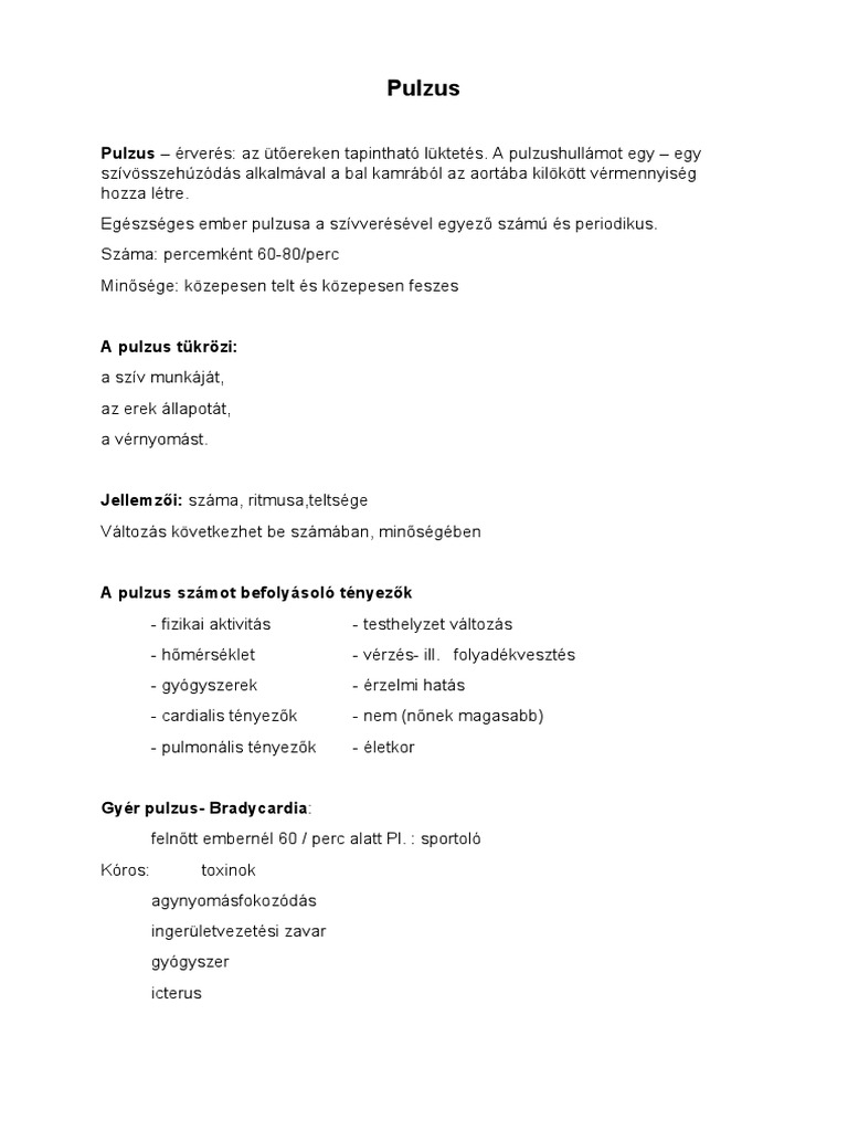 Pulzus | PDF