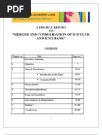 "Merger and Consolidation of Icici Ltd. and Icici Bank": A Project Report ON