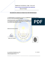 Declaracion Jurada para Verificacion de Practicas Profesionales.