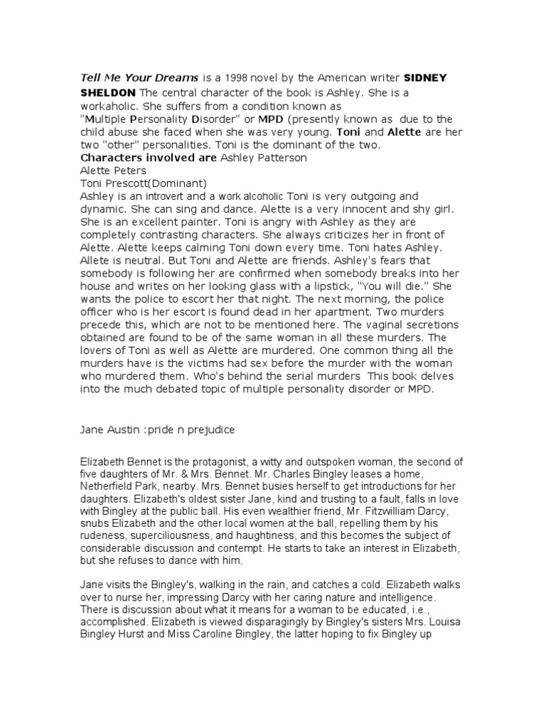 Tell Me Your Dreams PDF Pride And Prejudice British Satirical Novels