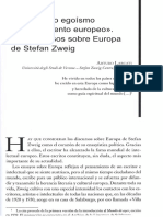 El Sagrado Egoismo Del Sentimiento Europeo. Los Discursos Sobre Europa de Stefan Zweig. 2019