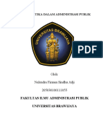 Kedudukan Etika Dalam Administrasi Publik: Oleh: Nalendra Firman Sindhu Adji 205030100111055