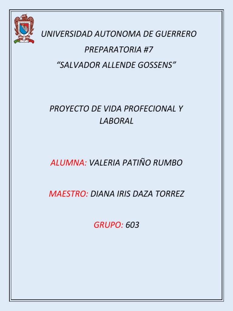 Proyecto de Vida Profesional de Valeria | PDF | Crecimiento personal y ...