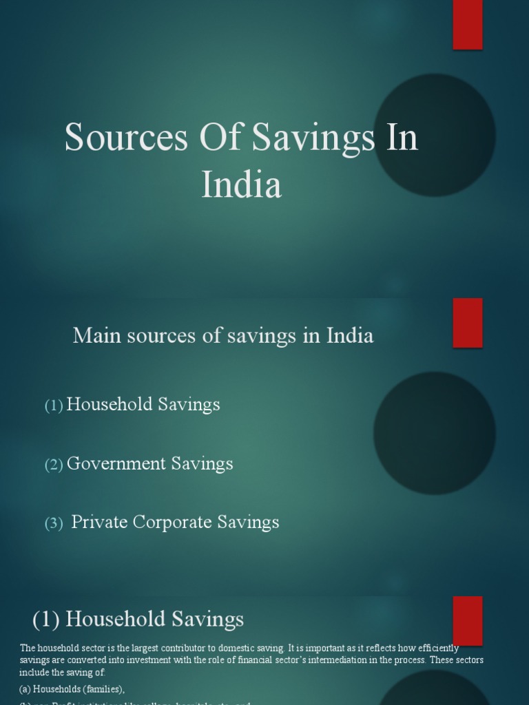 Sources of Savings in India (Article 1) | PDF | Saving | Taxes