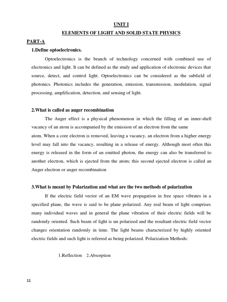 OED Unit 1 Question PDF Diffraction Waves