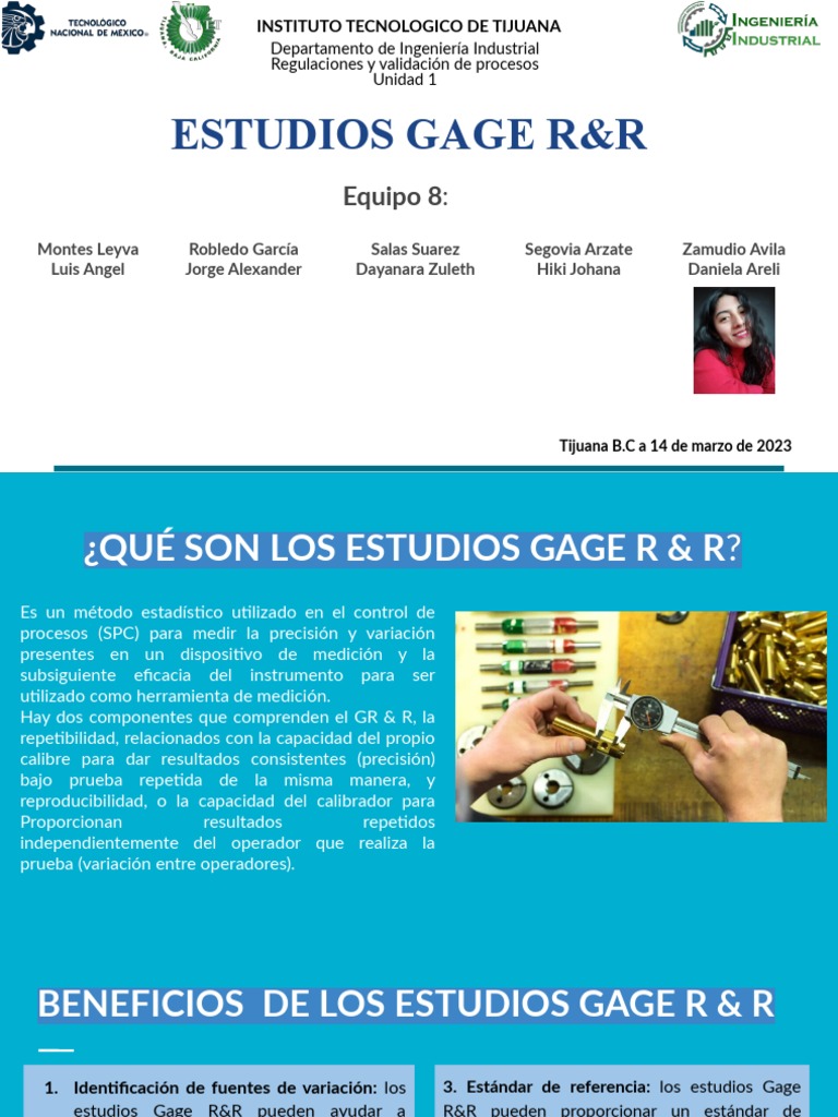 Estudios Gage R&R PDF Medición Science