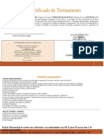 Certificado de treinamento em segurança para operador de trator