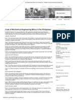 Code of Mechanical Engineering Ethics in The Philippines Philippine Society of Mechanical Engineers