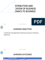 Contribution and Application of Business Economics To Business