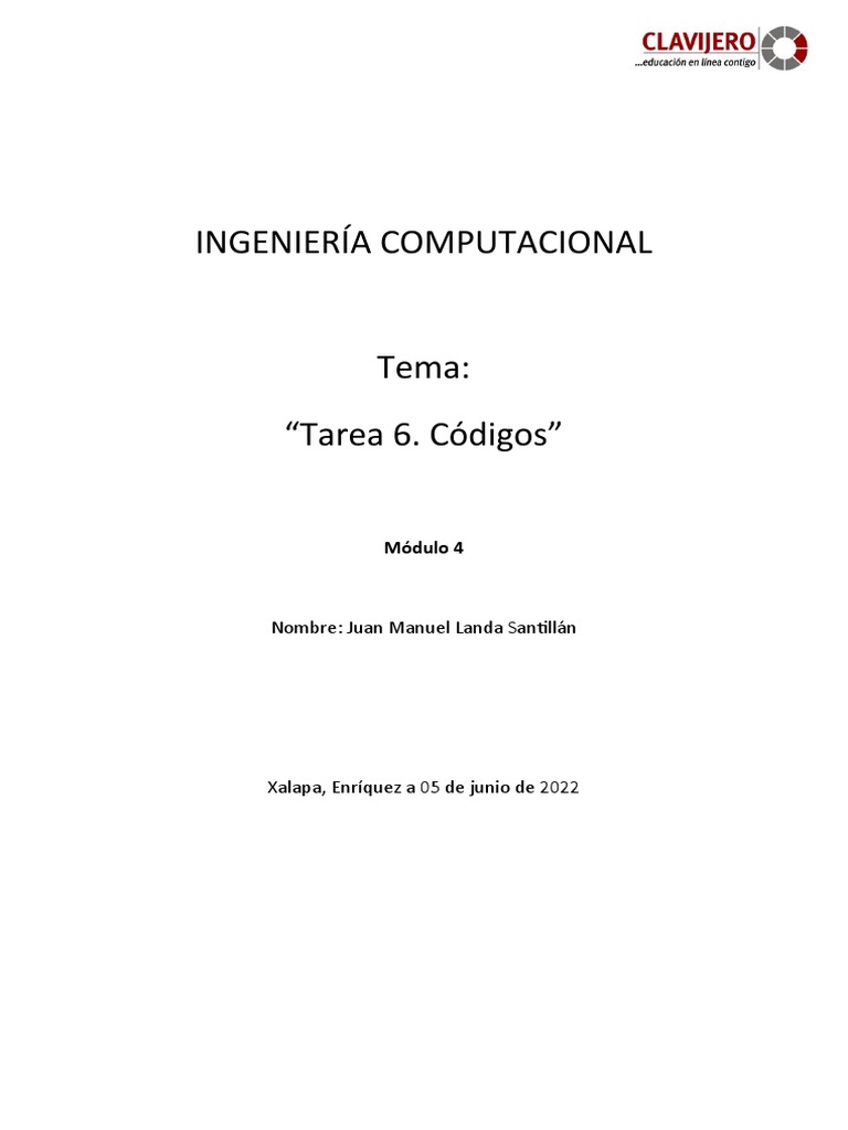Tarea 6 Juan Landa Pdf Datos De Computadora Desarrollo De Software