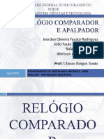 APRESENTAÇÃO   RELÓGIO COMPARADOR E APALPADOR