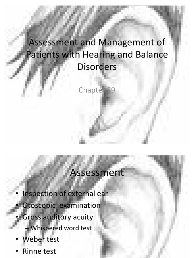 Assessment and Management of Patients With Hearing and Balance ...