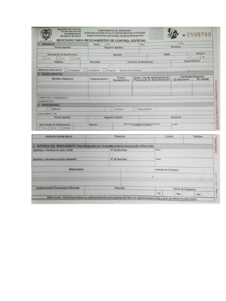 Formulario medicamentos especiales pdf