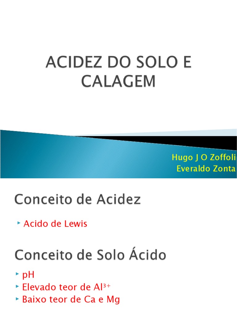Acidez Do Solo E Calagem Pdf Cálcio Solo