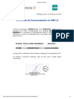 Certificado Funcionamiento CIM