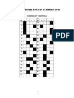 Indian National Biology Olympiad 2010 Answer Key