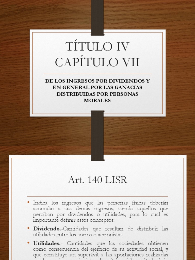 Ingresos por Dividendos y su ISR | PDF | Dividendo | Impuesto sobre la ...