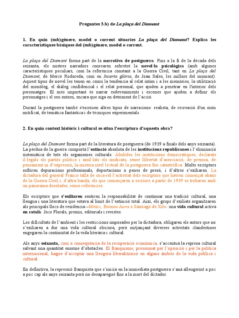 Teoria preguntes 3.b 20222023 La plaça del Diamant PDF