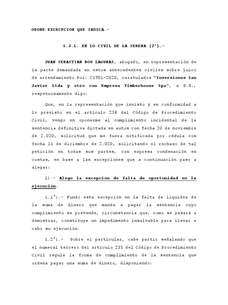 Opone 234 | PDF | Sentencia (ley) | Caso de ley