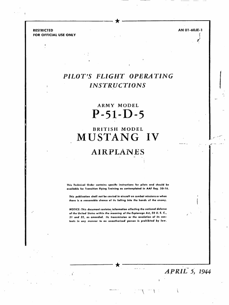 P 51D Manual 5april44 | PDF