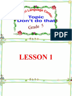 Don't Do That Lesson 1