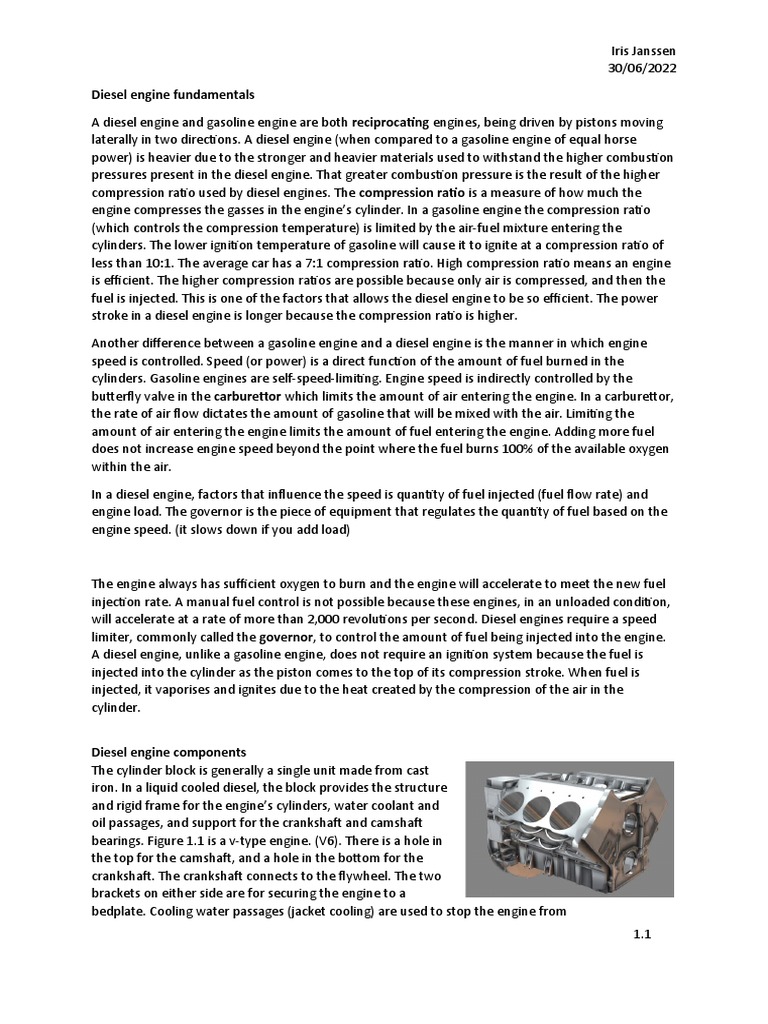 Diesel Engine Fundamentals PDF Internal Combustion Engine Diesel