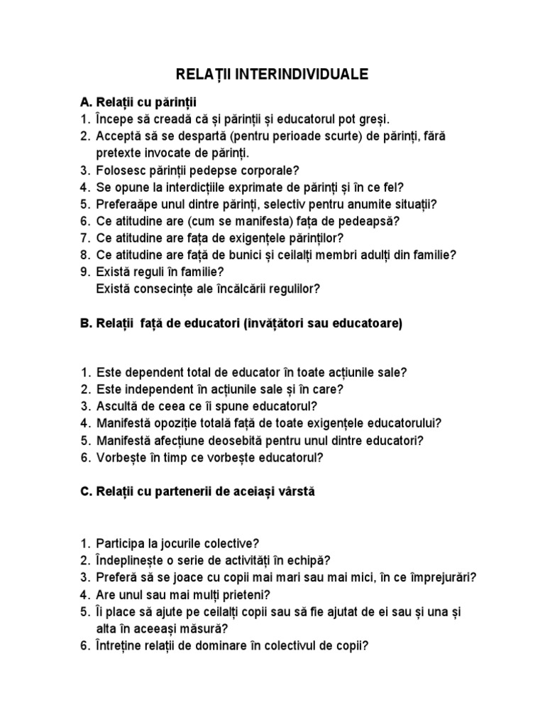 Relatii Interindividuale | PDF