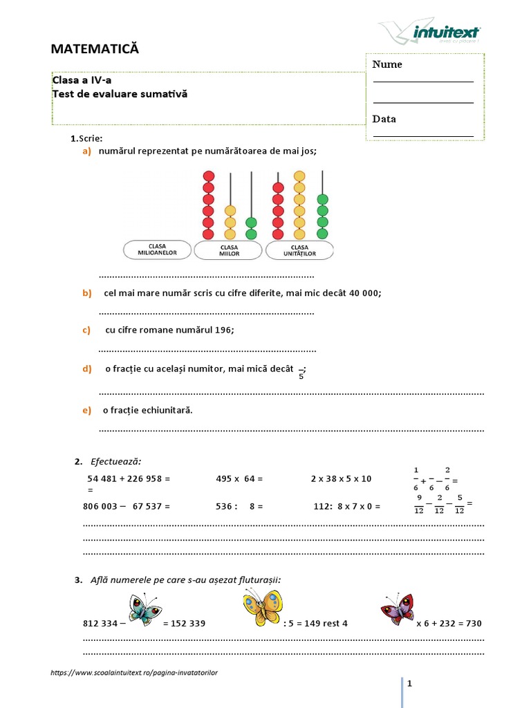 04 MAT Test Evaluare Finala | PDF