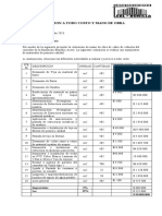 Cotizacion Cambio de Cubierta Comedor Baudilio Acero