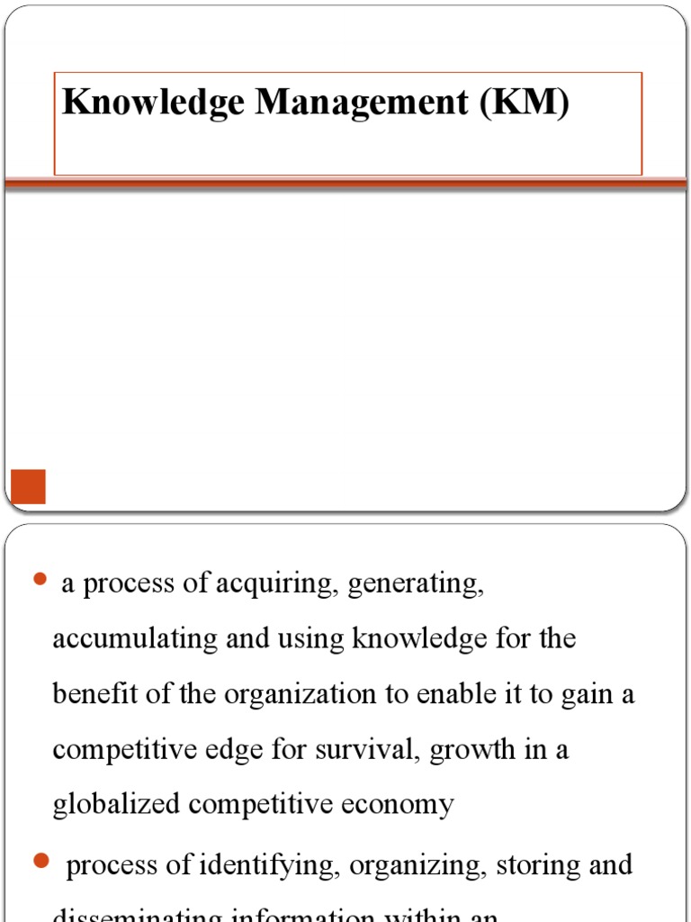Knowledge Management Km Pdf Strategic Management Knowledge