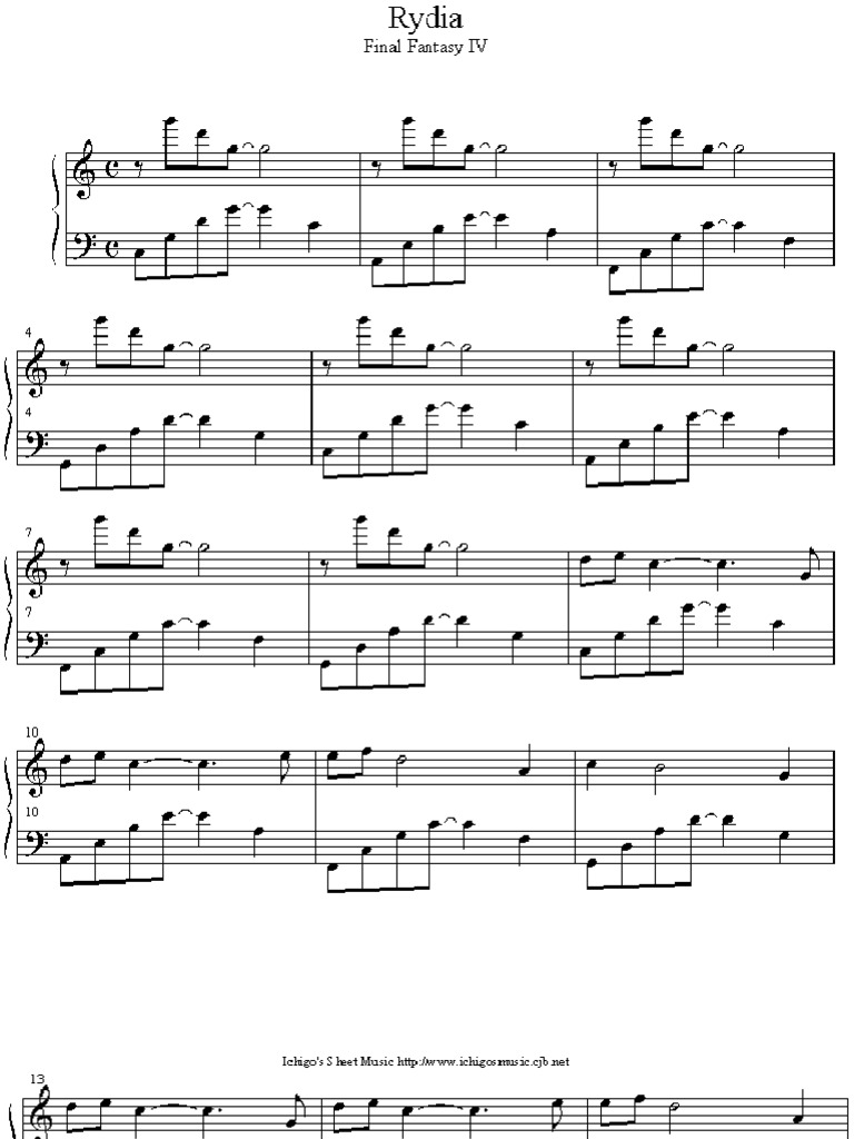 Final Fantasy IV - Rydia's Theme | PDF | Final Fantasy | Square (Company)