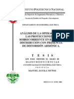 Analisis de La Operacion de Las Protecciones de Sobrecorriente en Redes de Distribucion Con Presencia de Distorsion Armonica