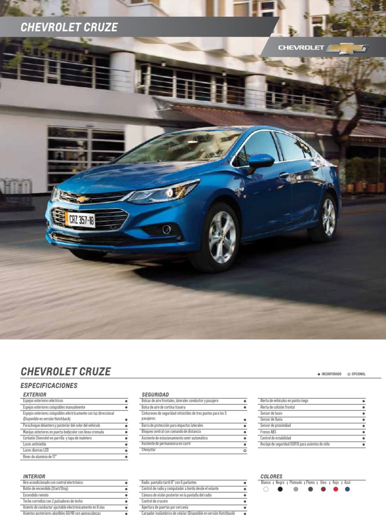 Cruze Ficha Tecnica PDF Airbag Fabricantes
