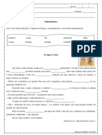 Atividade de Portugues Substantivos Fabula O Sapo e o Boi 6º Ano Word