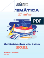 Cuadernillo Diagnostico Matematica 1 Ano 2021