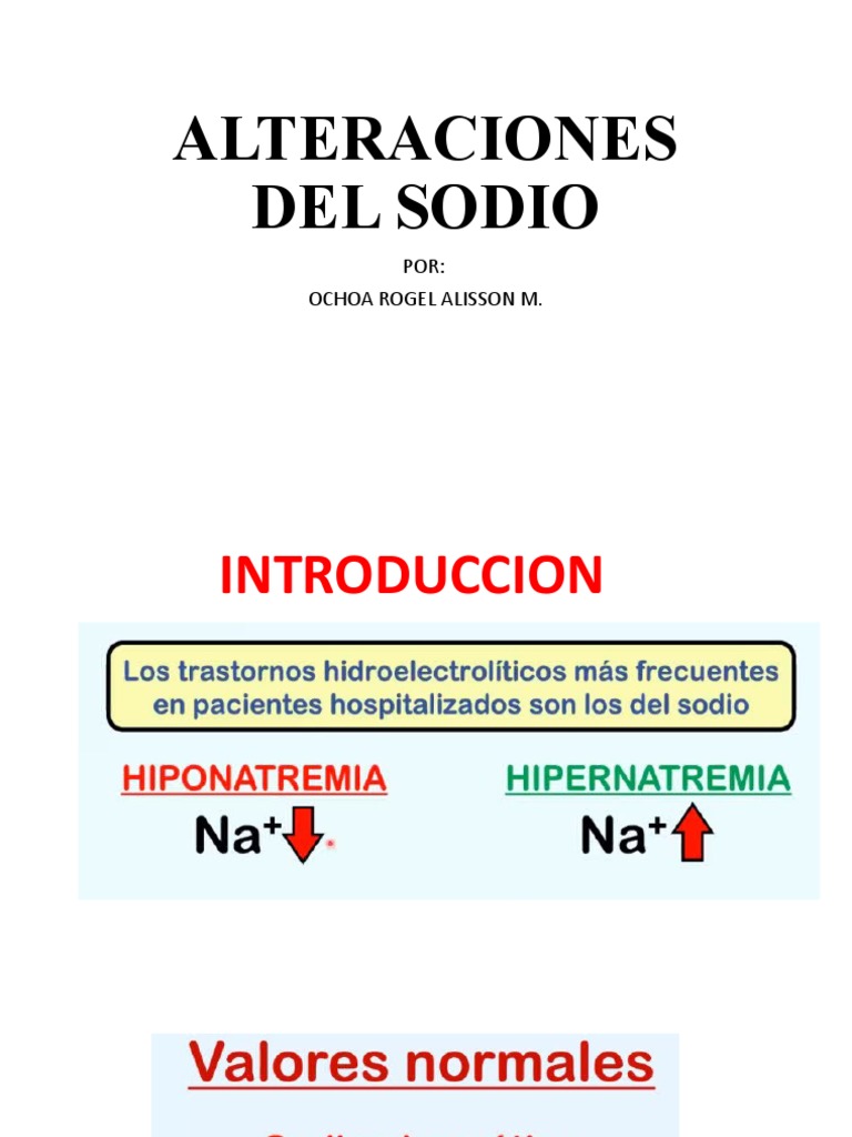 Alteraciones del Sodio en el Metabolismo | PDF | Sodio | Especialidades ...
