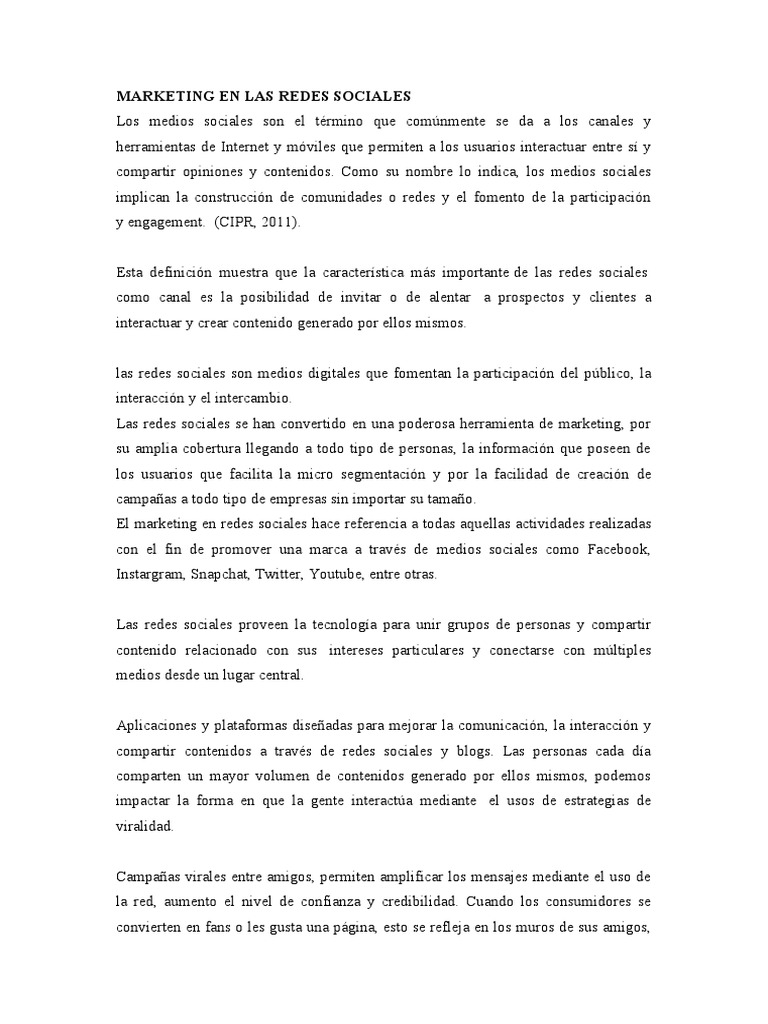Estrategias de Marketing en Redes Sociales | PDF | Marca | Producto ...