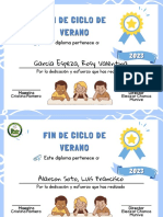 Certificado Diploma Prescolar Infantil Celeste